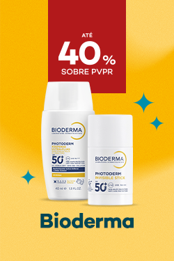 Protetores Solares da marca Bioderma com destaque promocional at&eacute; 40% sobre pre&ccedil;o de Venda ao P&uacute;blico Recomendado